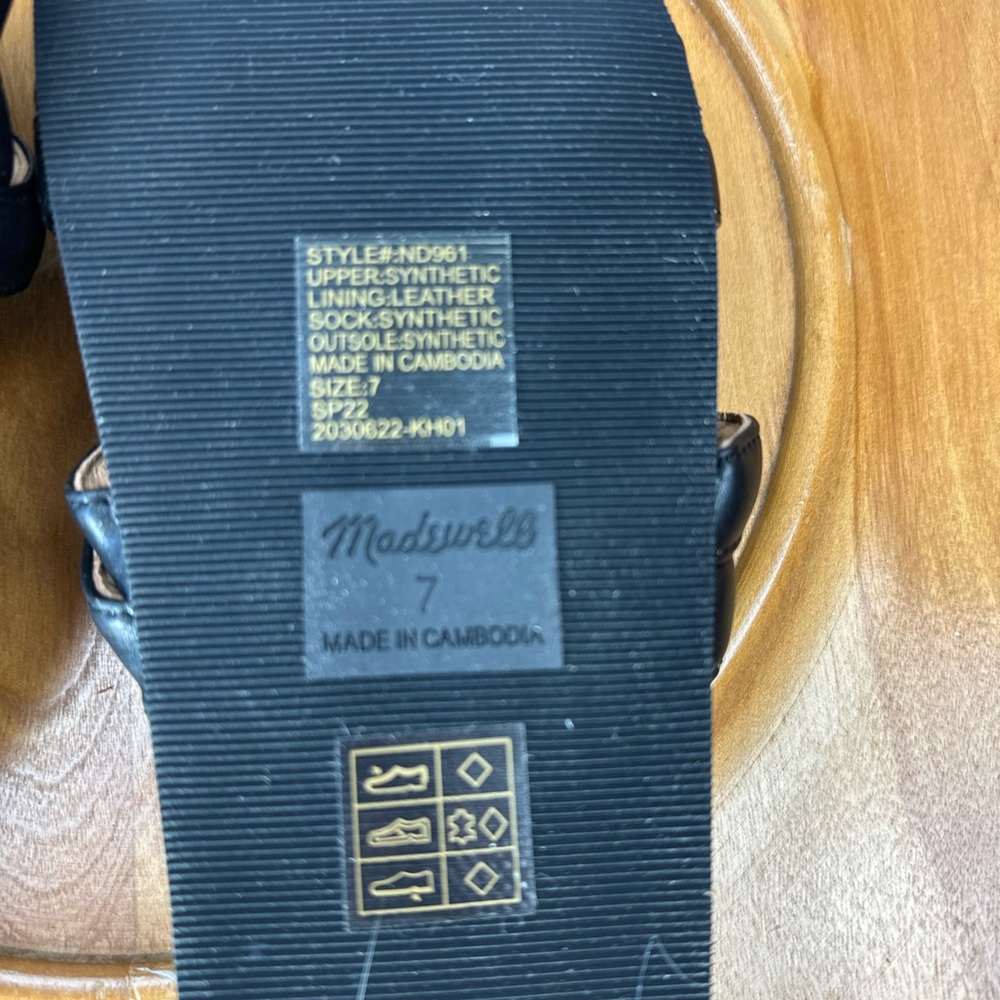 Madewell Black Braided Leather Slide Sandals View 6